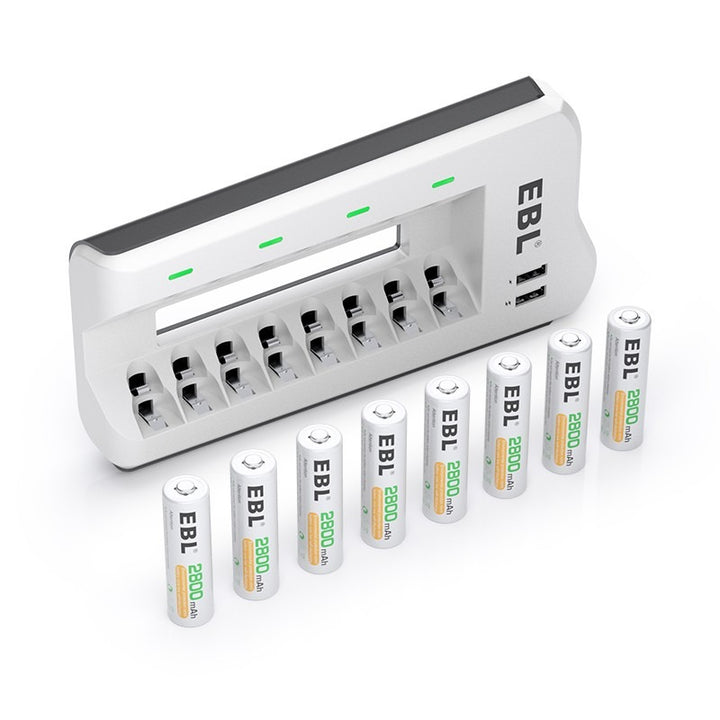 EBL AA AAA Batteries with 808U AA AAA Battery Charger