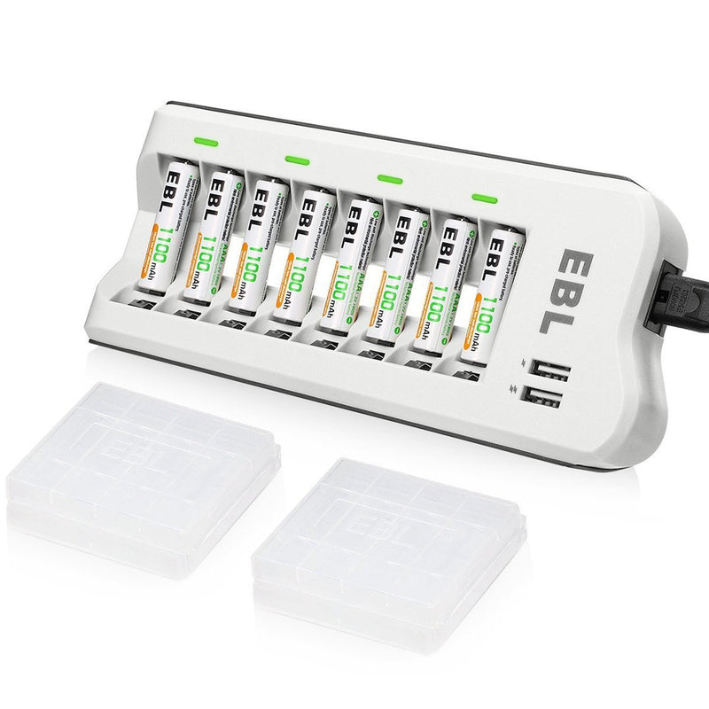 EBL AAA 1100mAh Batteries and 808U AA AAA Battery Charger