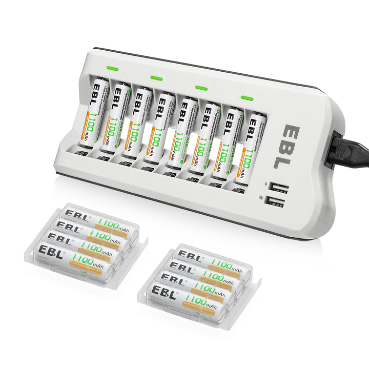EBL AA AAA Batteries with 808U AA AAA Battery Charger