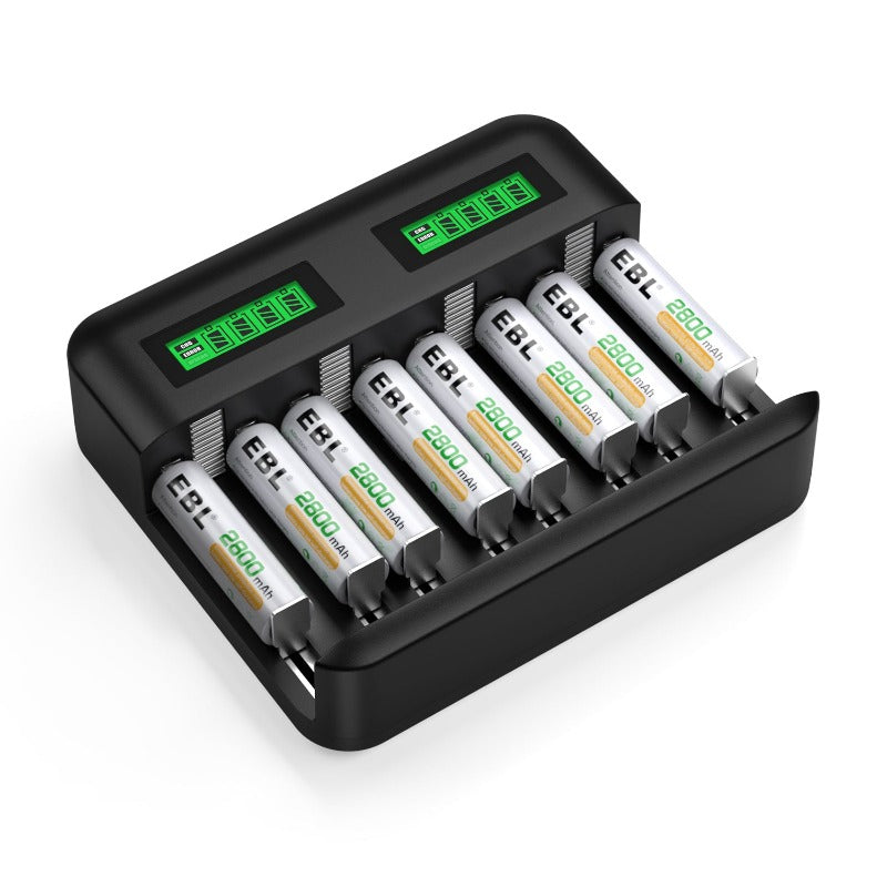 EBL C9008 LCD Battery Charger with AA Rechargeable Batteries