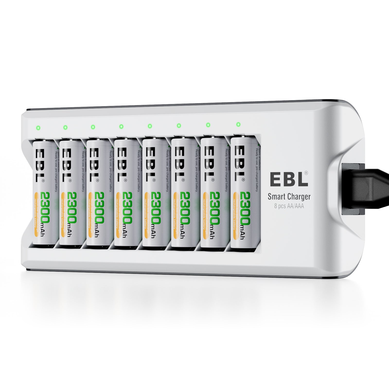 Cargador Pilas Recargables Aa Aaa Usb Inteligente Ebl Lcd