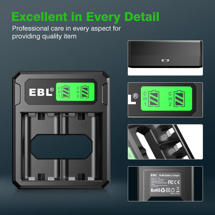 EBL Xbox One Replacement Battery and Controller Charger with LCD Display