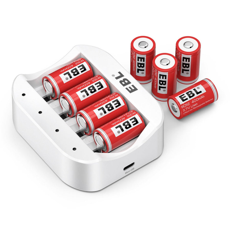 EBL 8 Packs CR2 Rechargeable Batteries with C668 Battery Charger