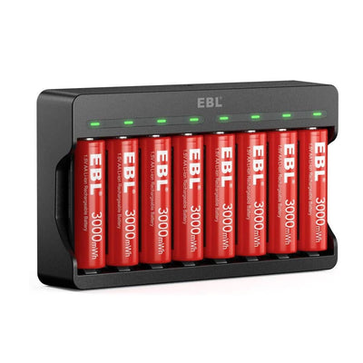 EBL Lithium Battery Charger with 1.5V AA AAA Li-ion Batteries