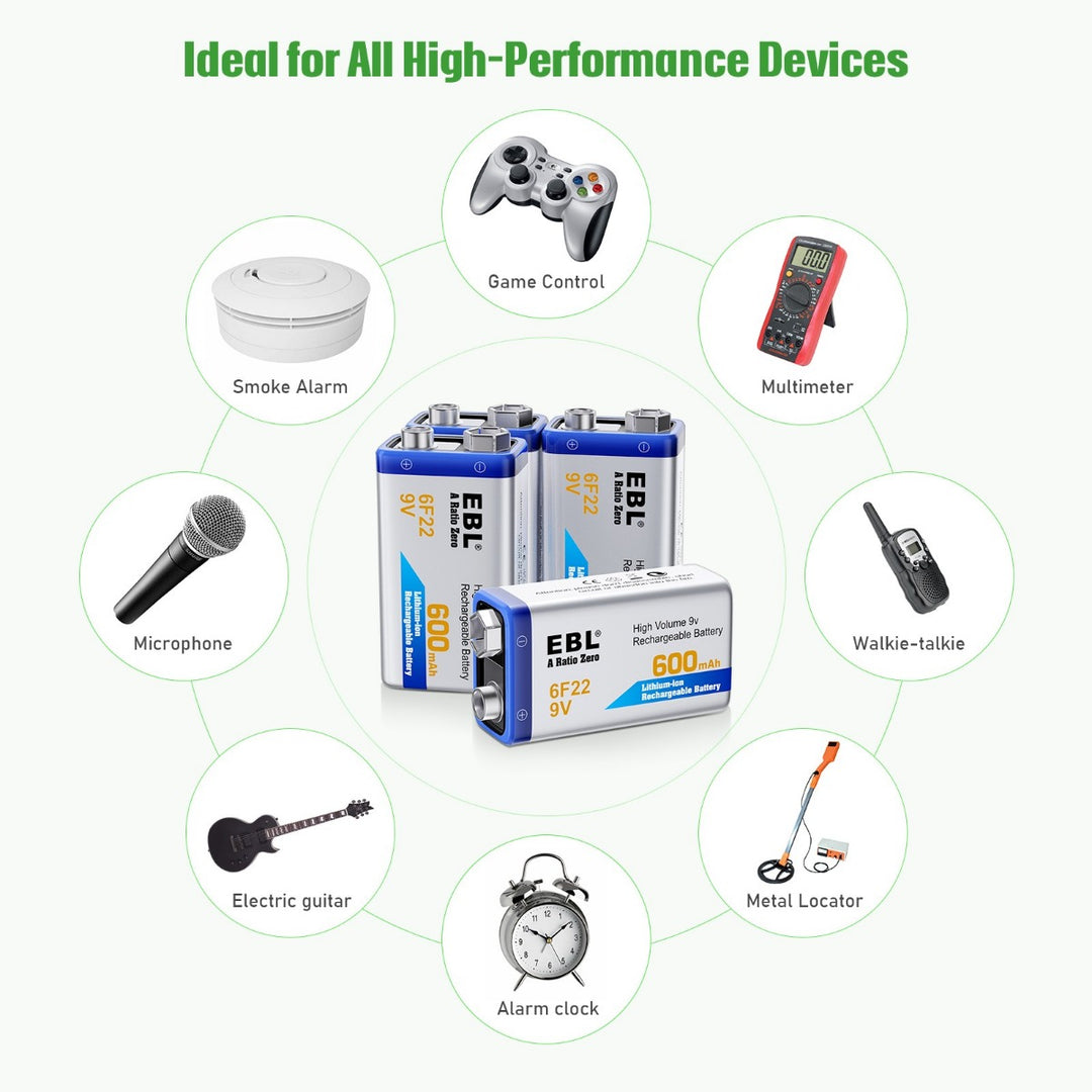 What can 9v battery rechargeable be used for?