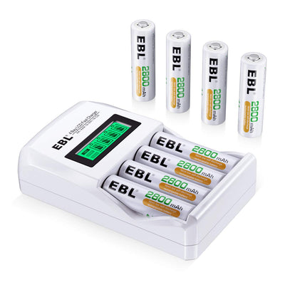 EBL Rechargeable AA AAA Batteries with 907 Individual Battery Charger