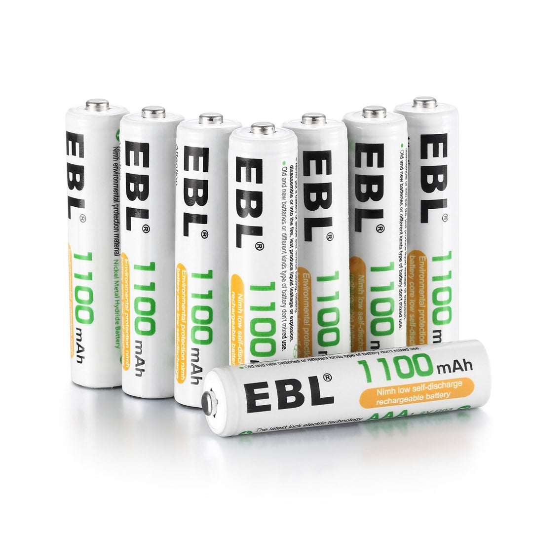 EBL 12PCS AAA Piles Rechargeables 1100mAh, Piles Rechargeables AAA HR03  1,2V Ni-MH Haute Capacité 1100mAh, avec Boîte de Stockage de Piles :  : High-Tech