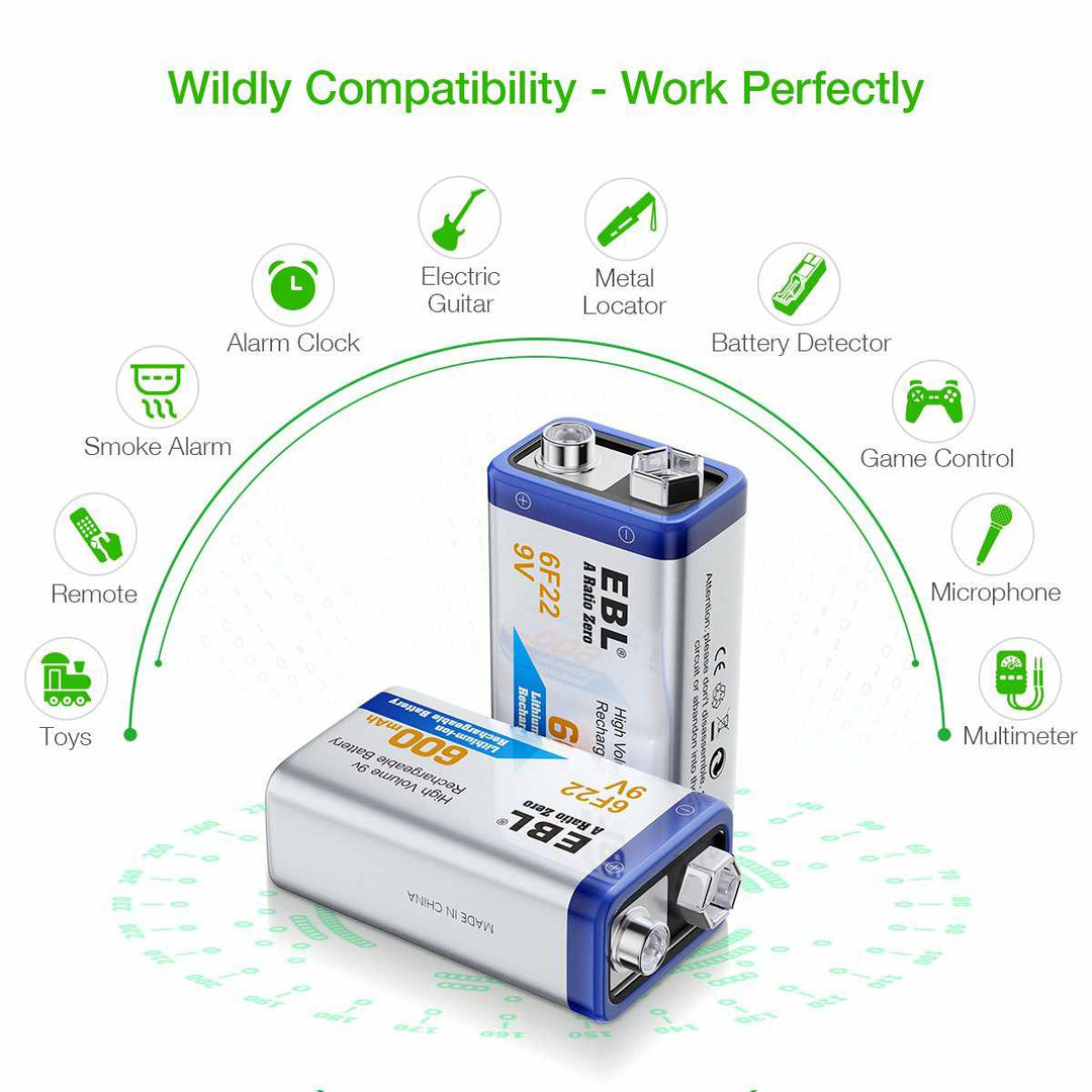 Batterie rechargeable 9V 600mAh