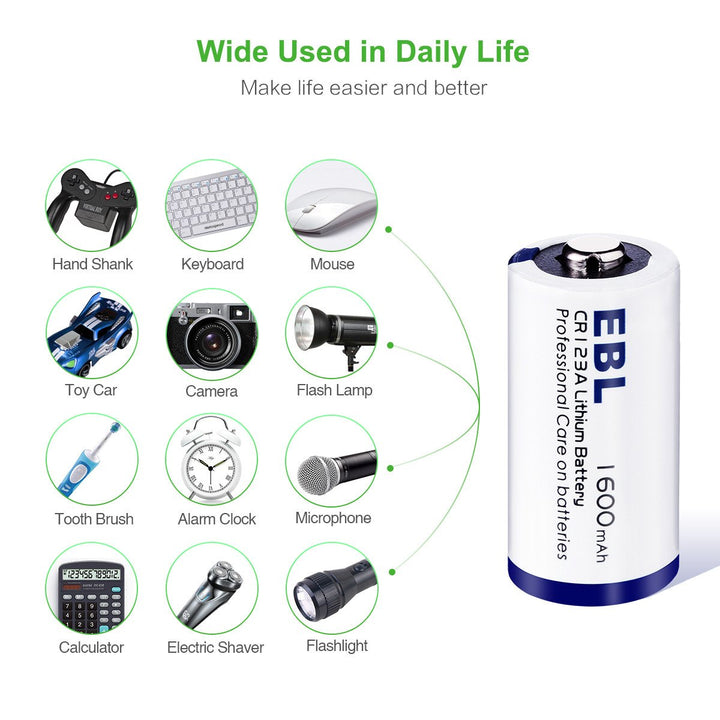 EBL CR123A CR123 Batteries [CAN NOT BE RECHARGED] - EBLOfficial