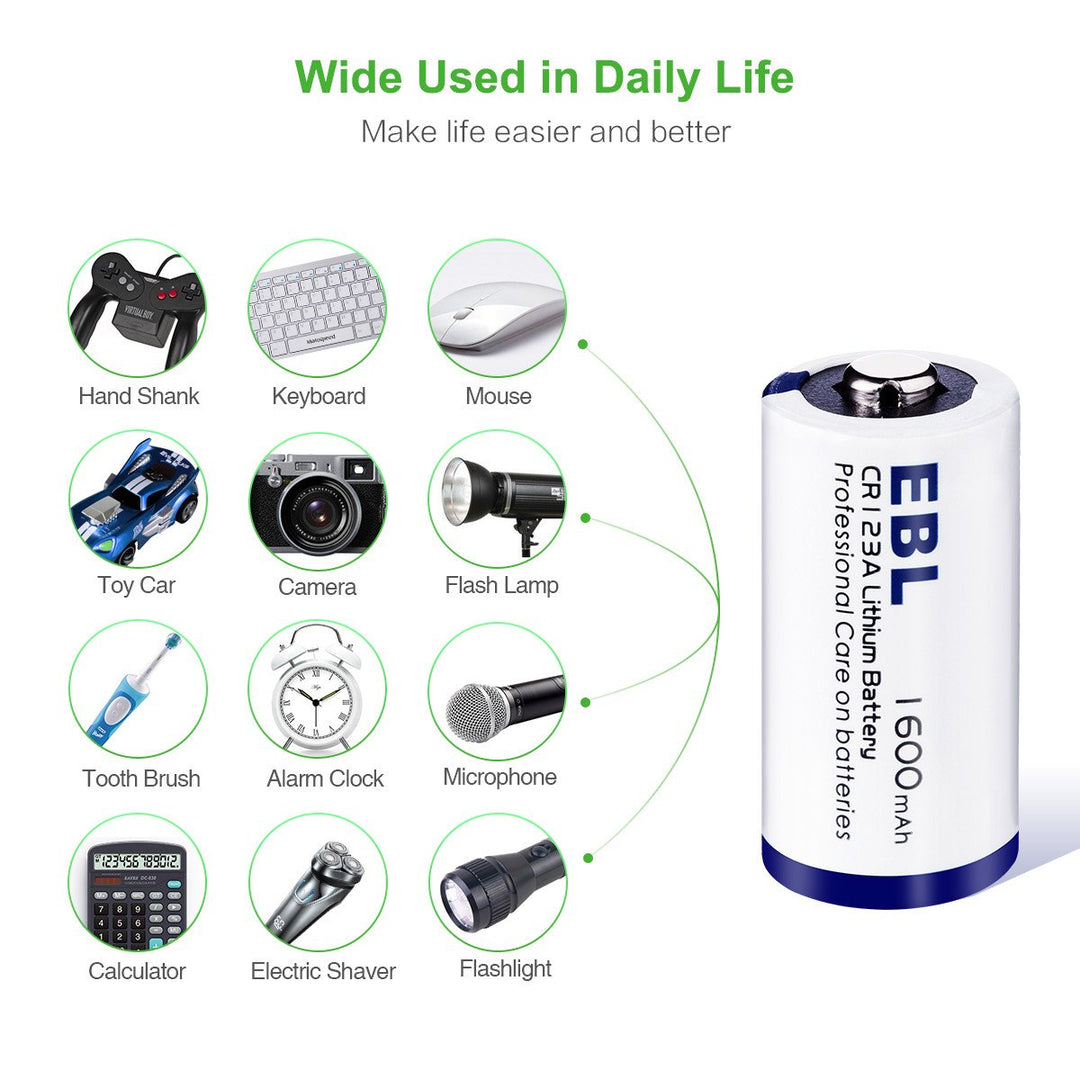 CR123a 3V Lithium Battery, Taken 123 Batteries Lithium for Smoke