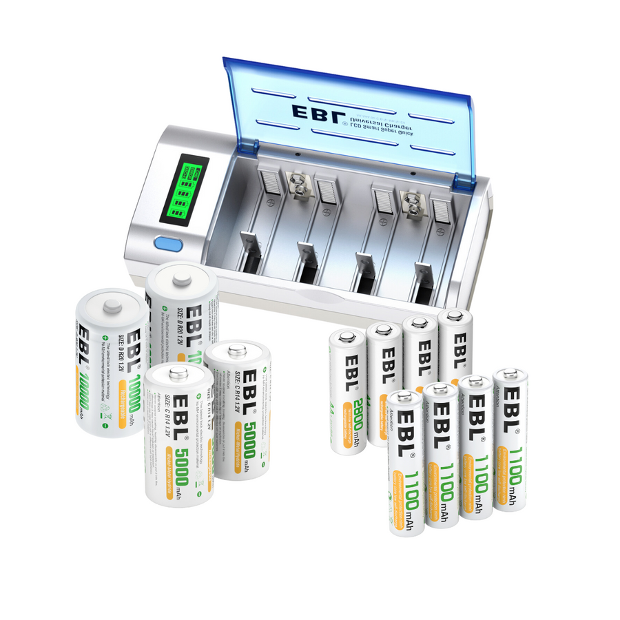 Shop EBL AA AAA Batteries with FY-809 8-Bay LCD Battery Charger –  EBLOfficial