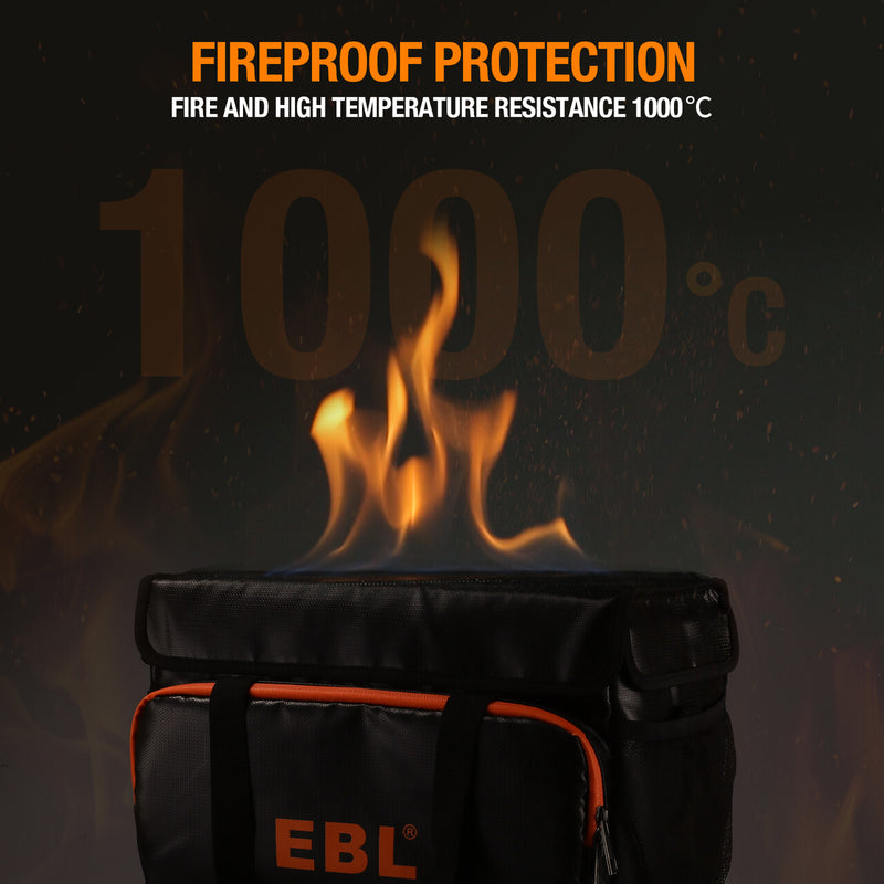 EBL Fireproof and Waterproof Storage Bag Compatible Portable Power Station 330W/500W/1000W and Jackery Explorer240/300/160/500/Anker521 Power Station Charging Accessories and Documents