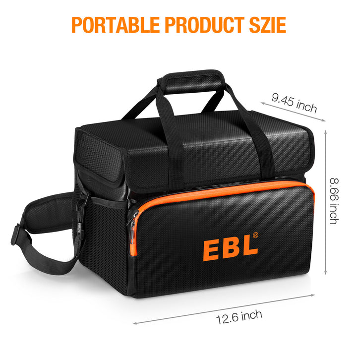 EBL Fireproof and Waterproof Storage Bag Compatible Portable Power Station 330W/500W/1000W and Jackery Explorer240/300/160/500/Anker521 Power Station Charging Accessories and Documents