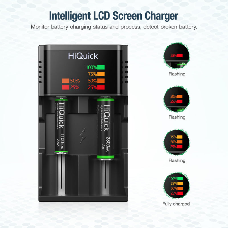 Universal LCD battery charger detect broken battery monitor battery charging status