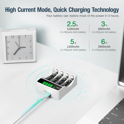 4-slot LCD Battery Charger for AA & AAA Rechargeable Batteries