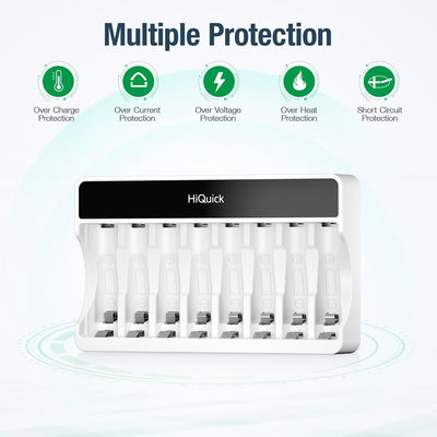 8 Slots LCD Battery Charger for AA & AAA Rechargeable Batteries