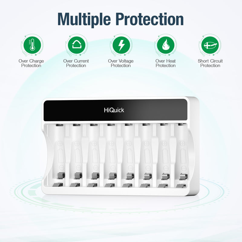 8 Slots LCD Battery Charger for AA & AAA Rechargeable Batteries