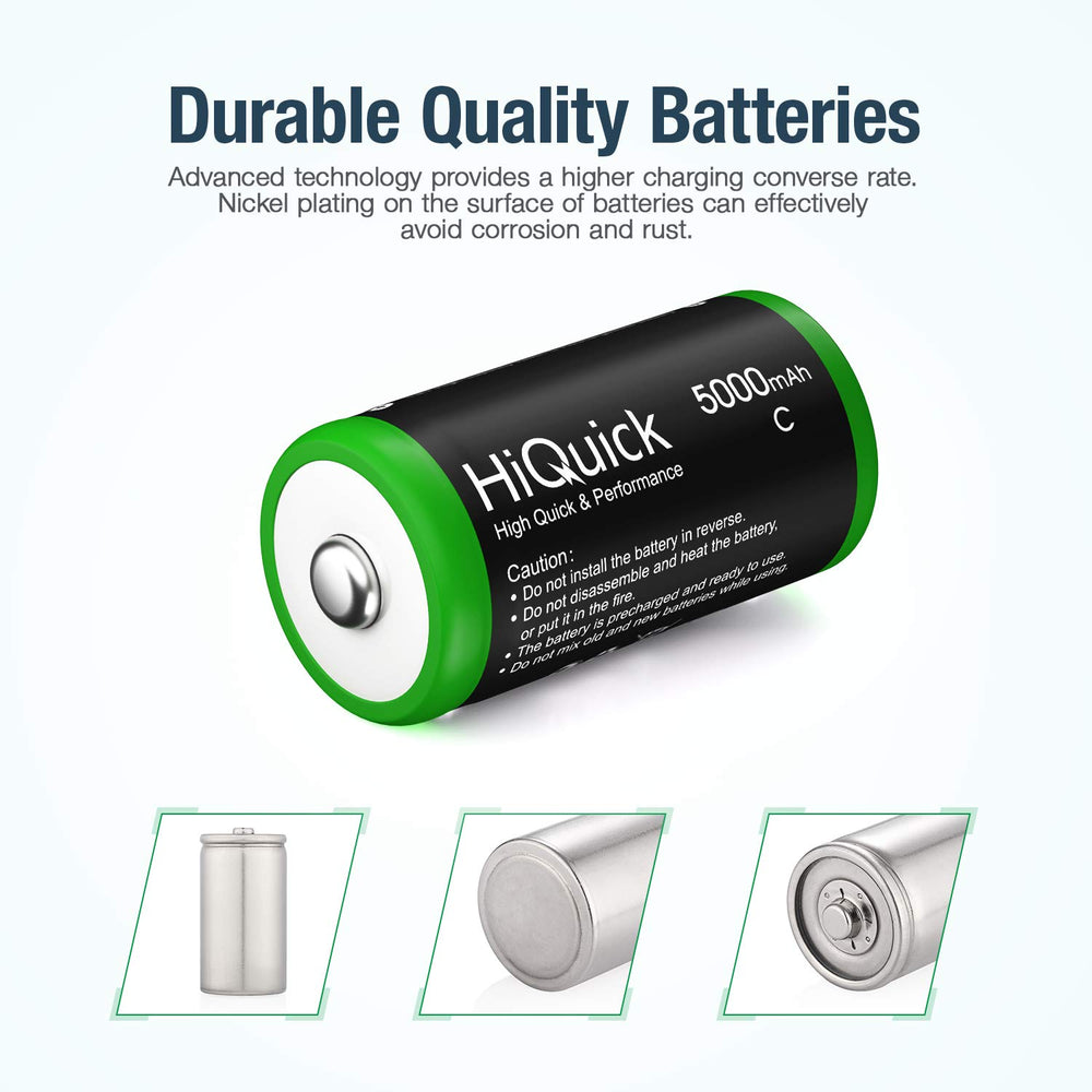 C Size 5000mAh Ni-MH Rechargeable Batteries for sale