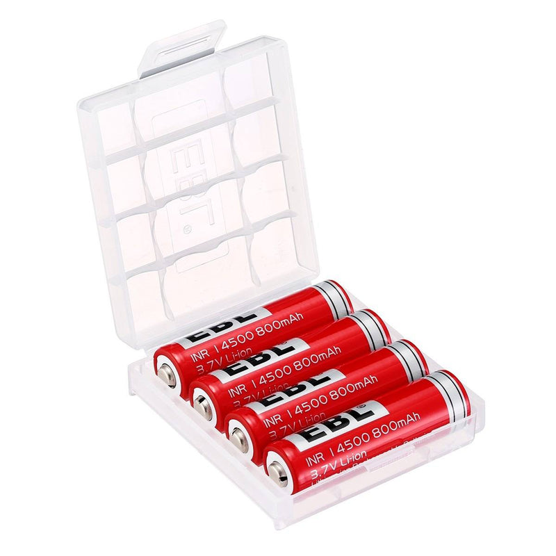 EBL 4Pcs 14500 Rechargeable Batteries with 992 Battery Charger