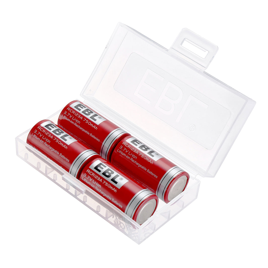 EBL 4Pcs 16340 RCR123A Rechargeable Batteries with 839 Battery Charger