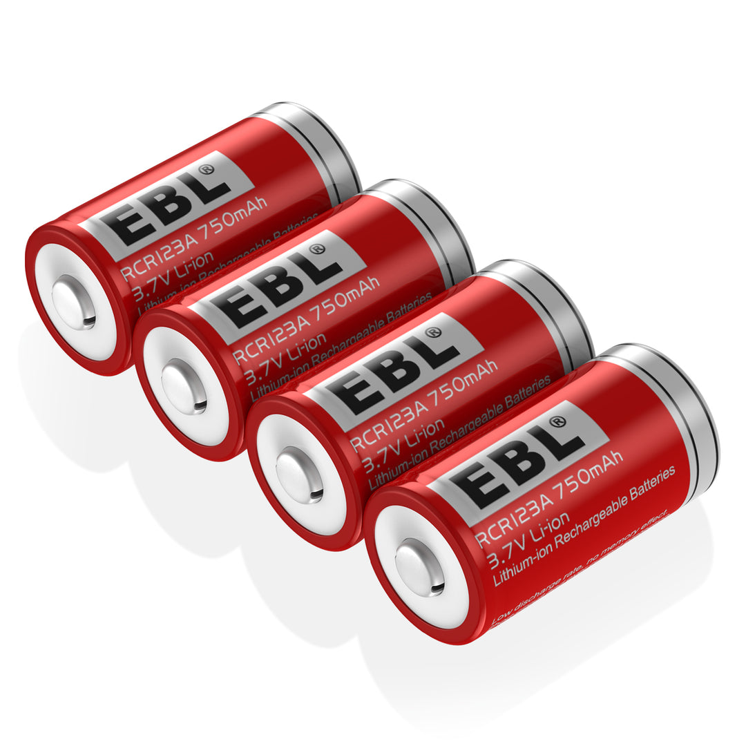 EBL 4 Pcs RCR123A 16340 Li-ion Batteries