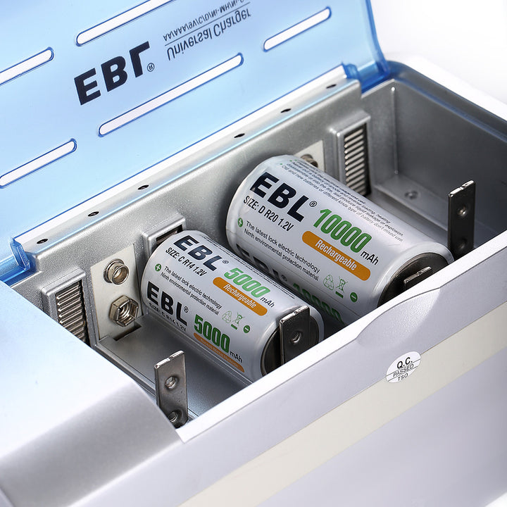 EBL AA AAA 9V C D Ni-MH Hi-CD Universal Battery Charger - EBLOfficial