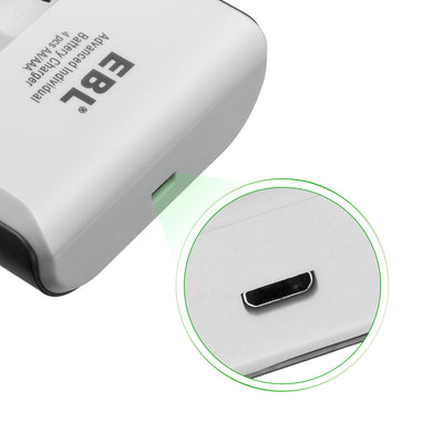 EBL 4 Bay Smart Battery Charger for AA AAA Batteries - EBLOfficial