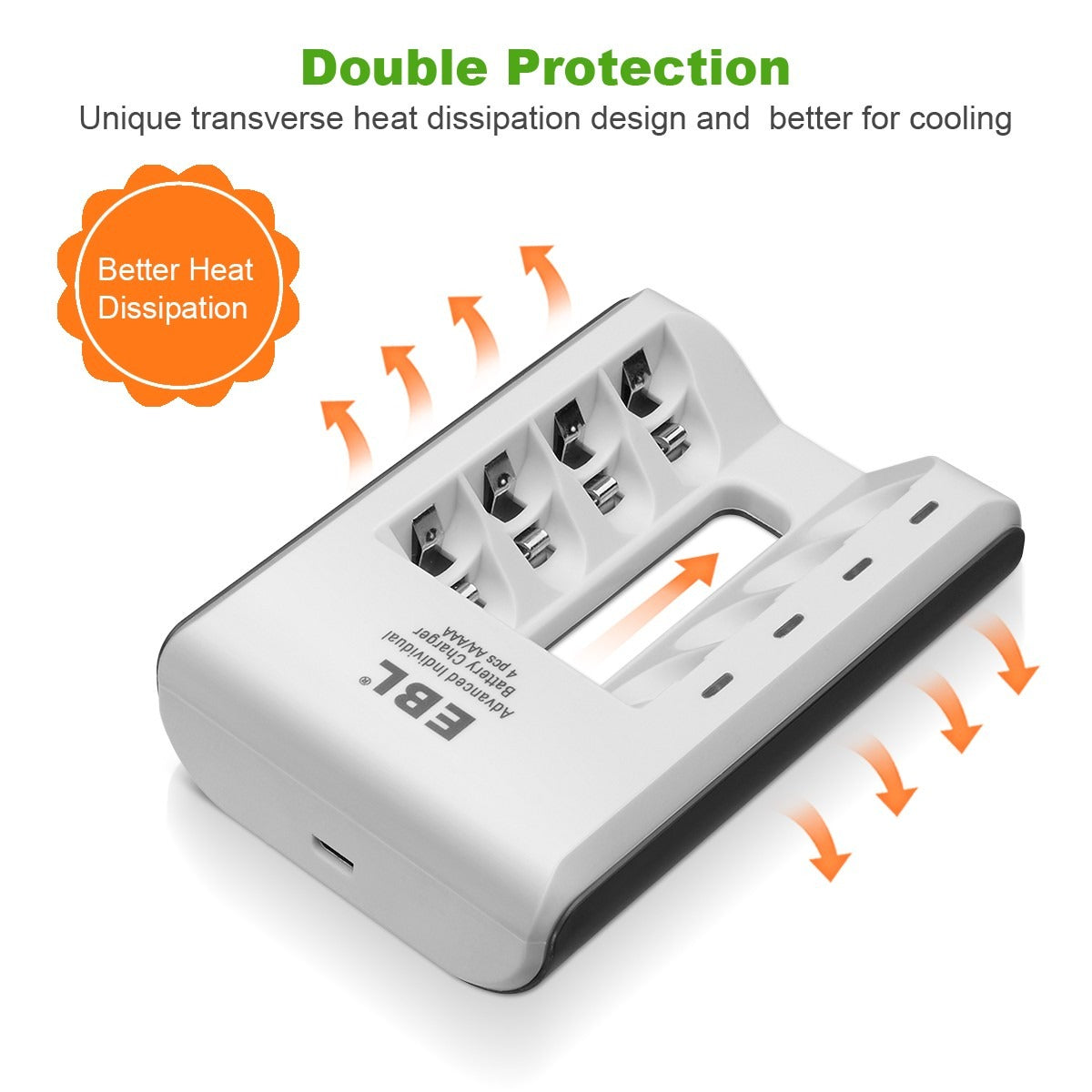 EBL 807 Smart Rechargeable Battery Charger Has Double Protection