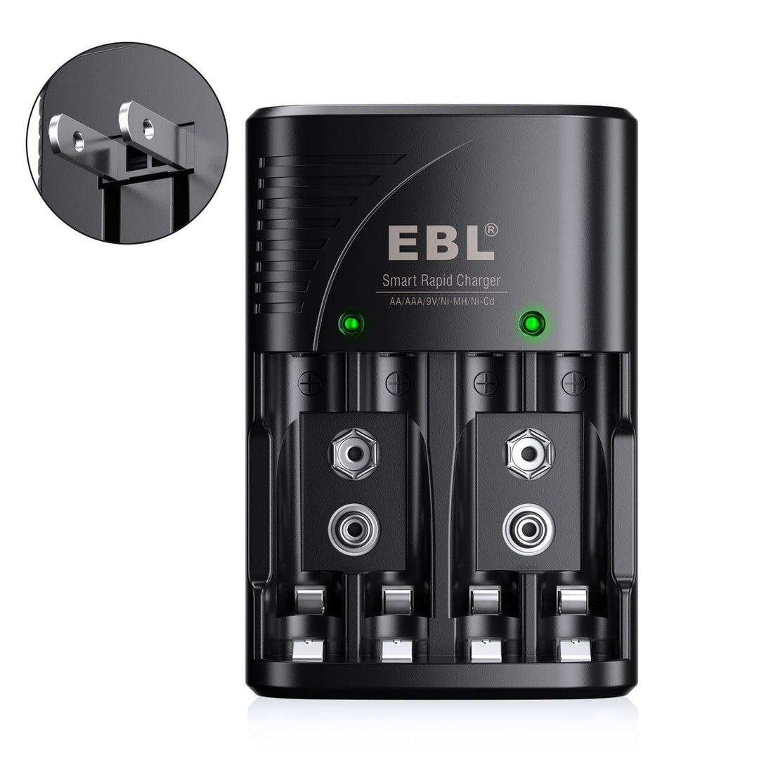 EBL Rechargeable AAA Batteries (4 Pack), 1100mAh Triple A Batteries +  Battery Charger for AA AAA Ni-MH Ni-CD Battery 