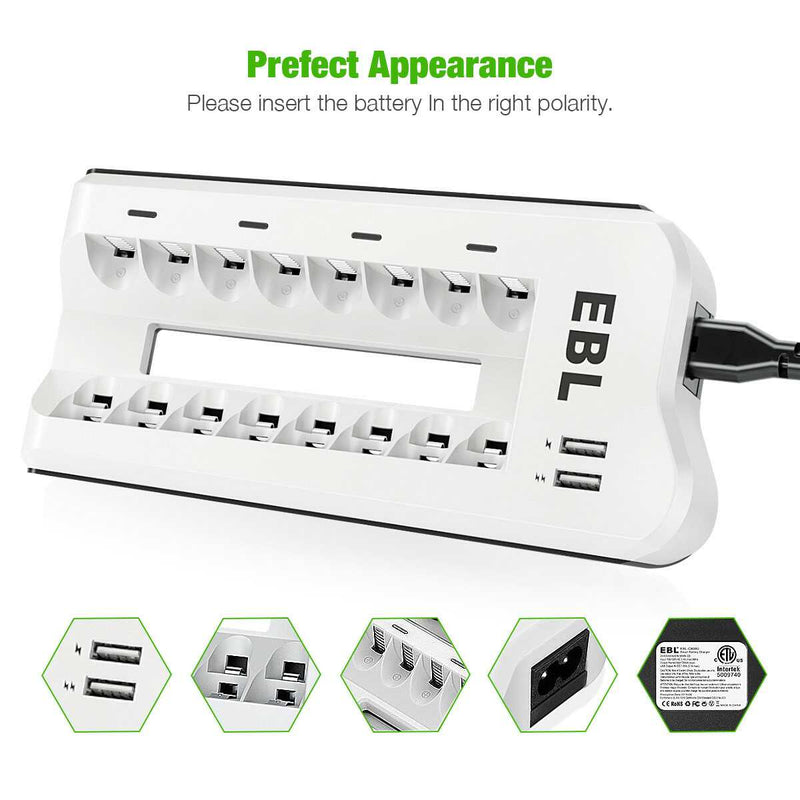 EBL 808U Smart 8 Bay AA AAA Ni-CD Rechargeable Battery Charger