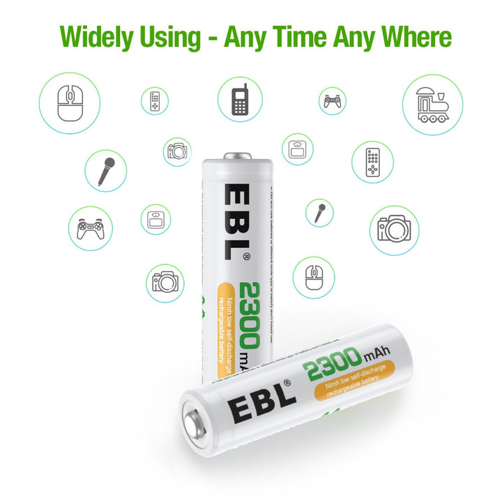 EBL AA Ni-MH Rechargeable Batteries 2300mAh