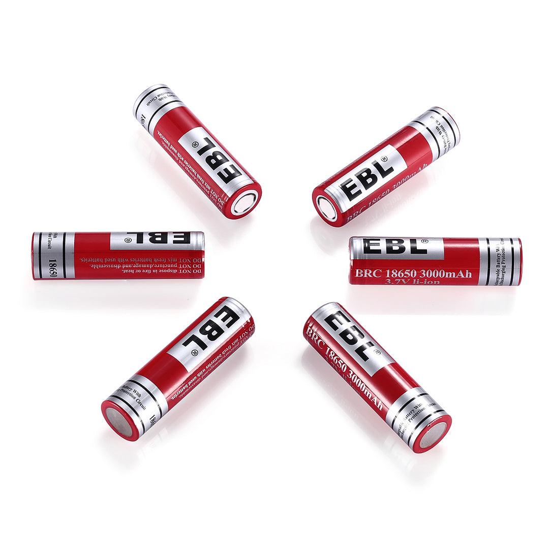 Buy EBL 18650 Flat Top Rechargeable Batteries - EBLOfficial