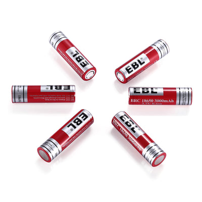 6 pcs Flat Top 18650 battery for Vaping