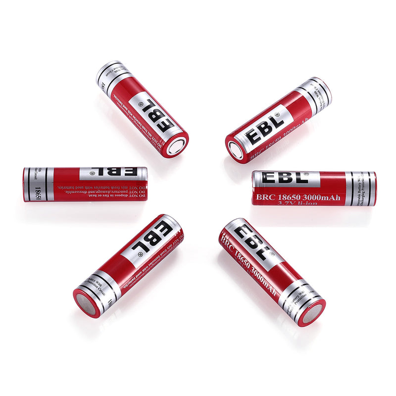 6 pcs Flat Top 18650 battery for Vaping