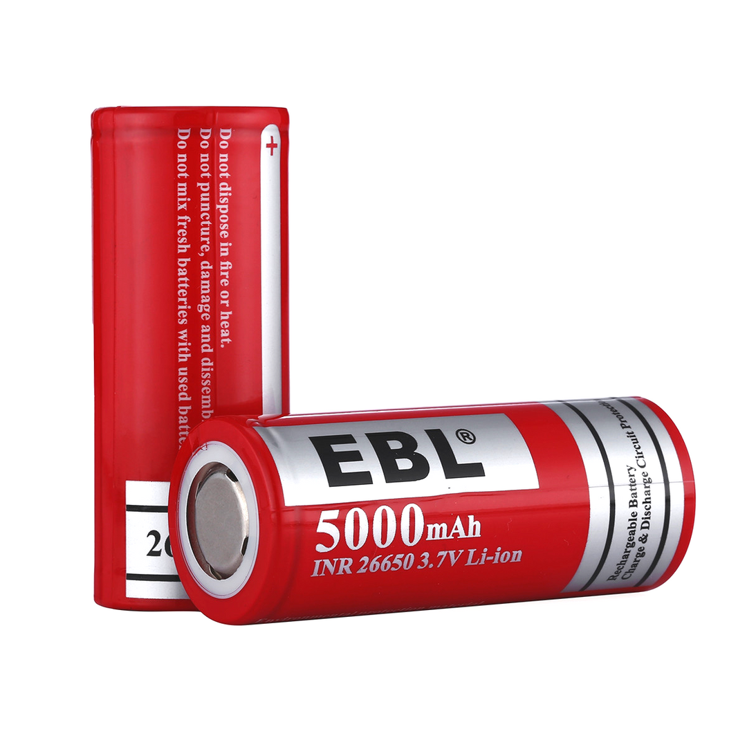 Best 5000mAh INR 26650 Li ion Rechargeable Batteries EBLOfficial