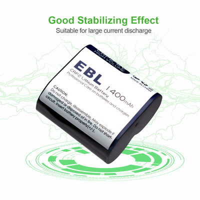 EBL CR-P2 6V 1400mAh Lithium Photo Battery - EBLOfficial