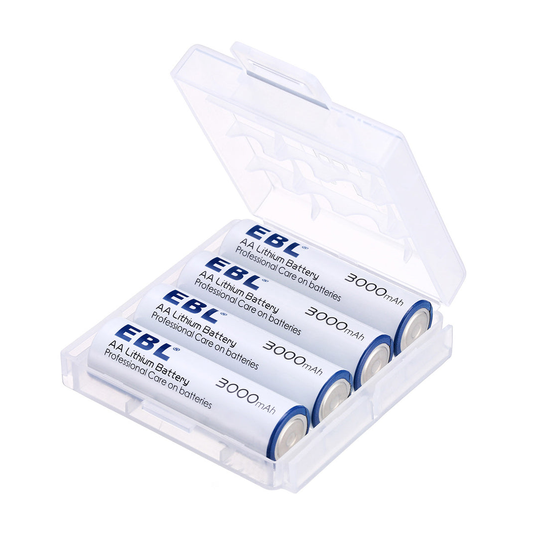 4pcs aa lithium batteries with battery storage box