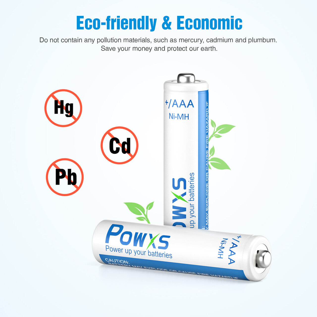 POWXS AAA Rechargeable Battery 800mAh