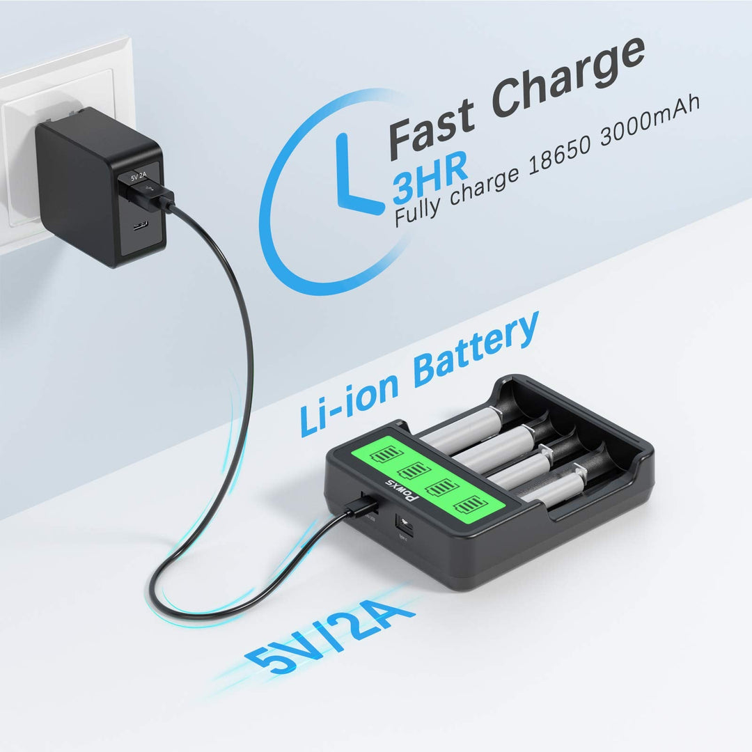 Shop 4 Slots Universal Battery Charger and 18650 Li-ion batteries –  EBLOfficial