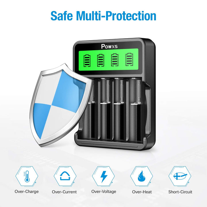 4 Slots Universal Lithium Battery Charger safe multi-protection