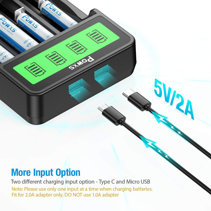 Universal Lithium Battery Charger with type c and micro usb input