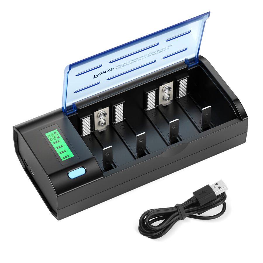 Smart LCD Universal Battery Charger for C D AA AAA 9V Batteries