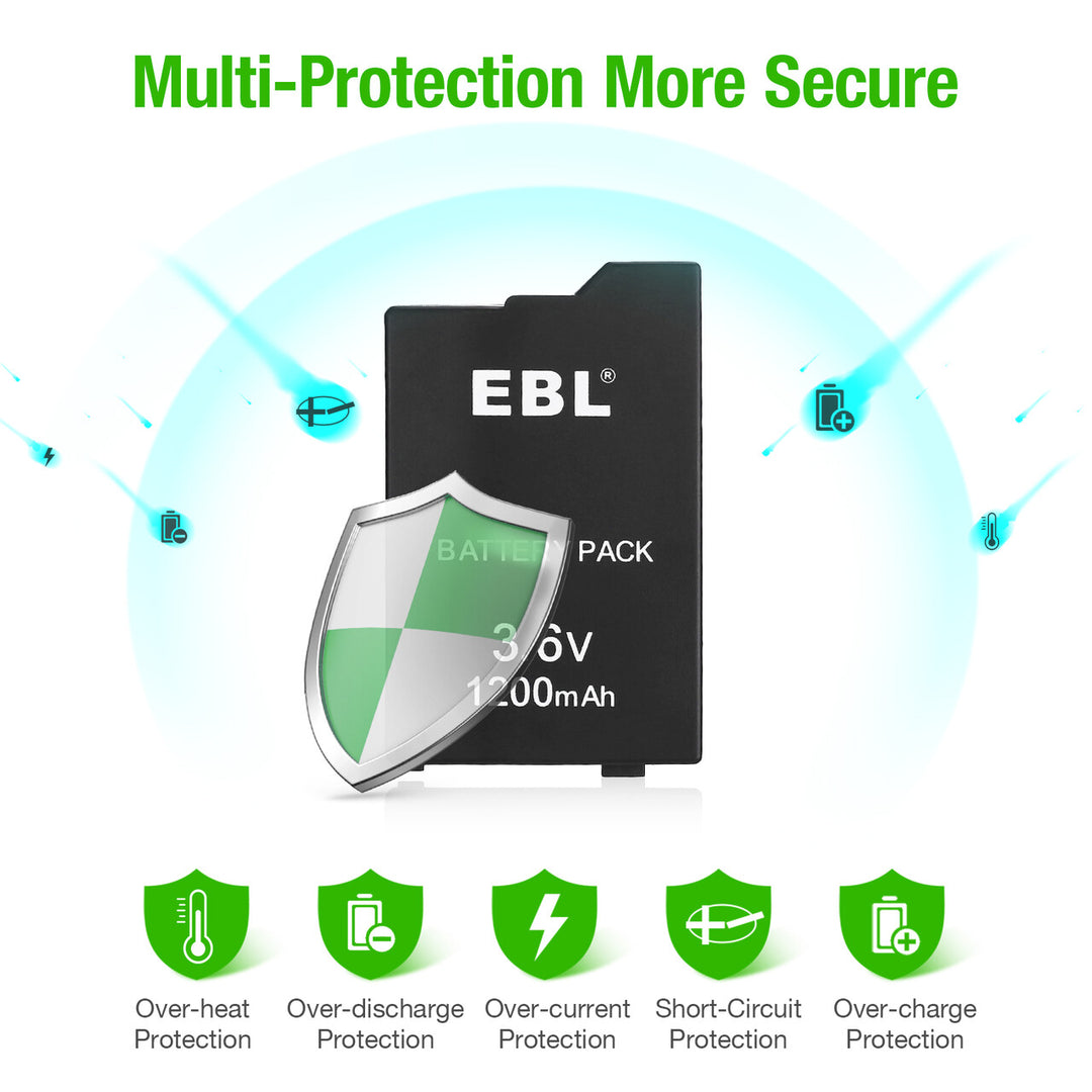 EBL Rechargeable Batteries for Sony PSP 2000/3000 PSP-S110 Console - EBLOfficial