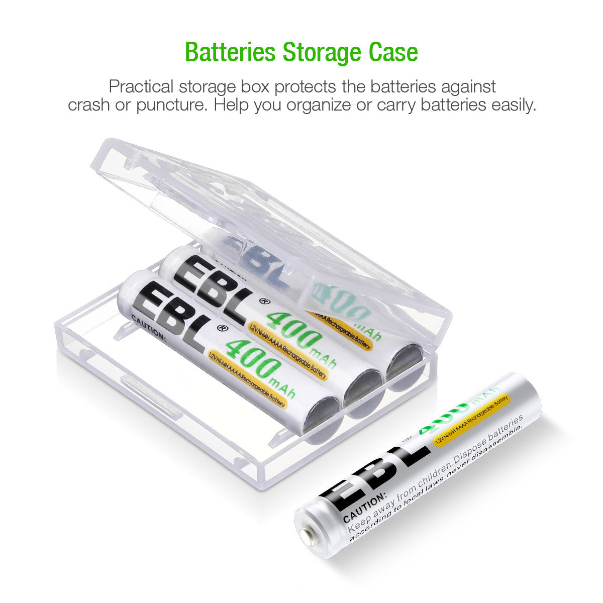 EBL 1.2V 400mAH AAAA Ni-MH Rechargeable Batteries - EBLOfficial