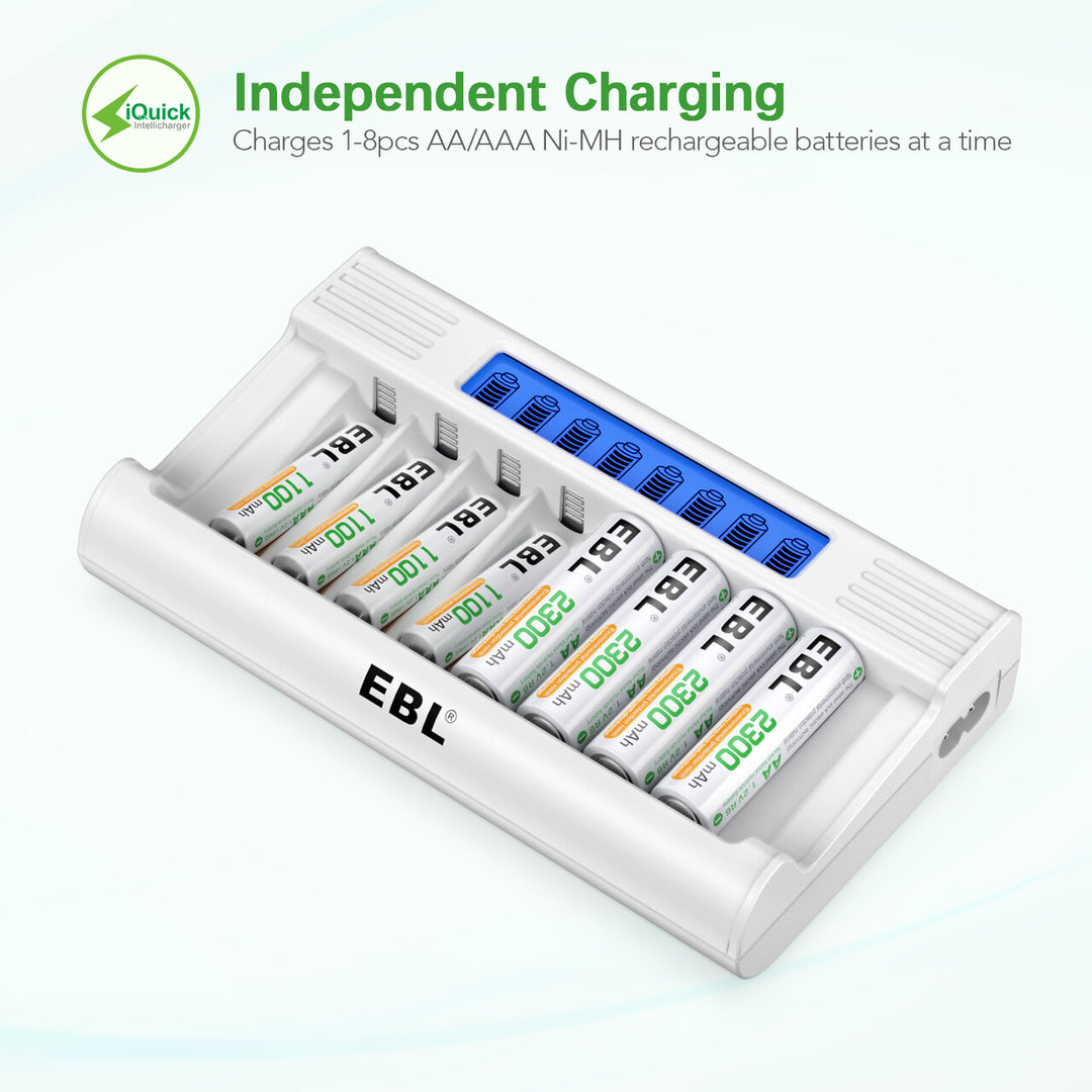 EBL 1 Hour Fast Charger for AA AAA Batteries - EBLOfficial
