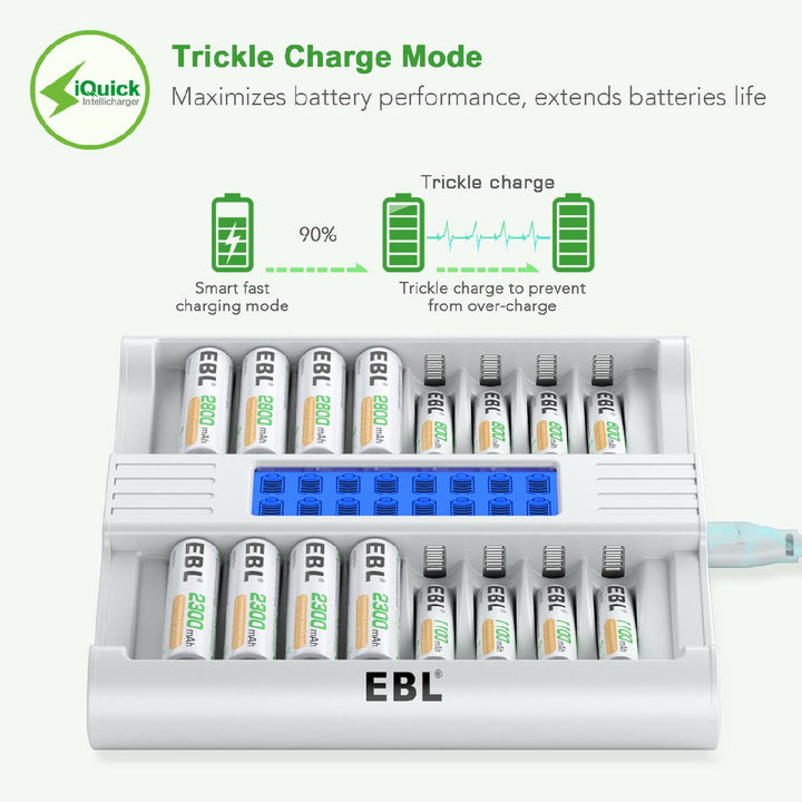 16 slots Smart LCD battery charger for AA AAA batteries