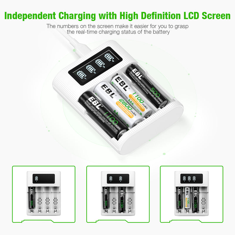 Smart lcd AA and AAA Ni-MH Ni-CD battery charger