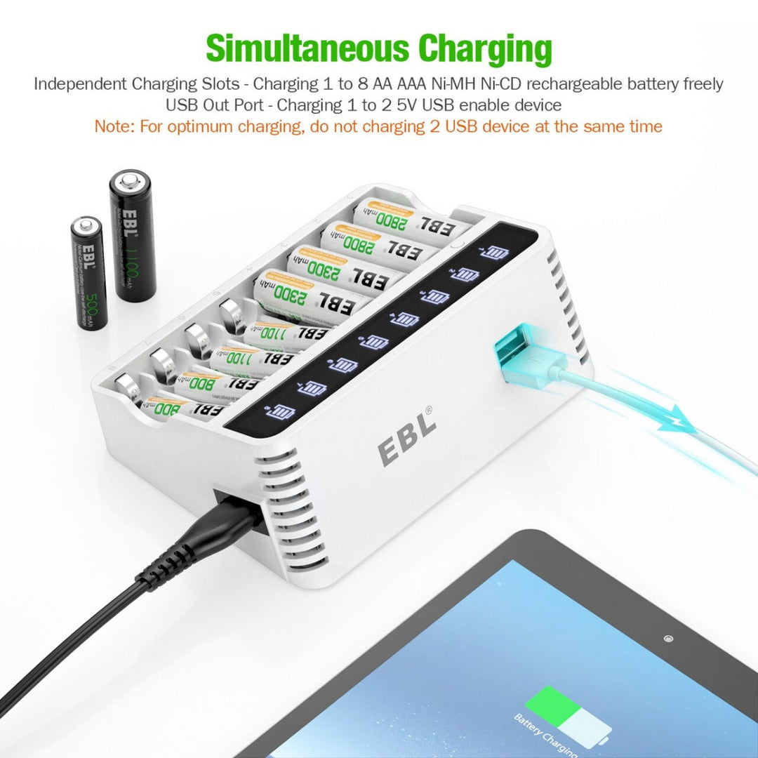 EBL 8 Bay Individual Battery Charger