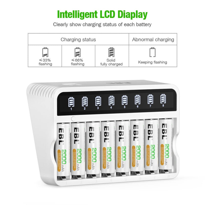 EBL 8 Bay Individual Battery Charger