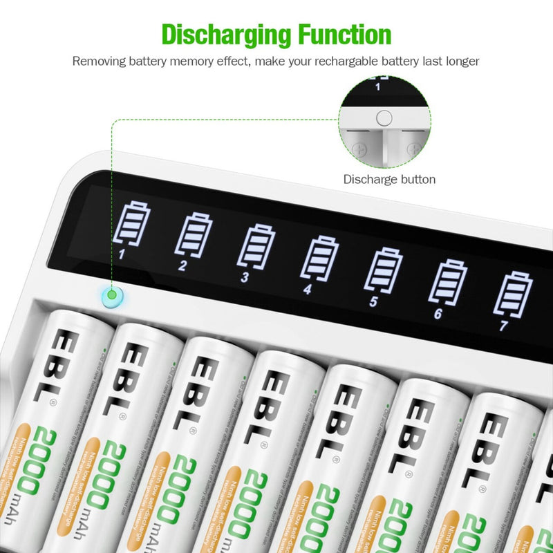EBL 8 Bay Individual Battery Charger